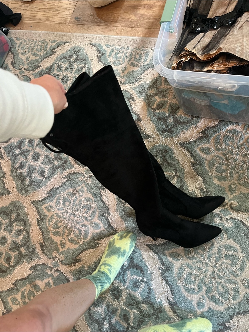 Sam Edelman Black Over-the-Knee Pointed Toe Boots